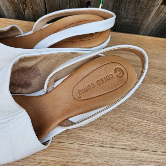 Corso Como Geox Women's White and Brown Wedge Sandals Size 7.5 - Picture 9 of 16